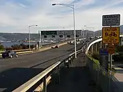 Traffic on the Tasman Bridge in Hobart, Tasmania