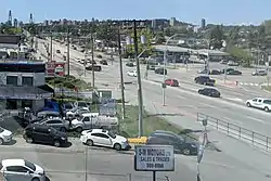 Looking northwest from Scott Road station