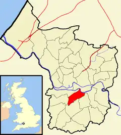 Map showing Windmill Hill ward south of the city centre