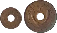 British East Africa 1 cent and 10 cent coins