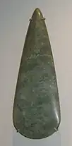 Neolithic jadeite axe head, found in England but made from stone from the Italian Alps