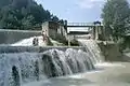 The large weir of Brixentaler Ache near its confluence with the Windauer Ache in Hopfgarten