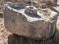 Broken olive press near Aviezer (Khirbet Malkat-ha)