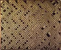 Kuba raffia cloth panel