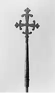 A cross staff with an elaborate geometric design for the cross