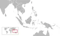 Map indicating locations of Brunei and Singapore