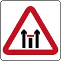 Centre lane closed ahead