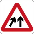 Lanes merging ahead