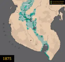 The territorial map of the Sultanate of Buayan in 1875 during the reign of Datu Utto.