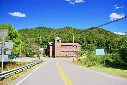 KY 28 approaching Buckhorn Presbyterian Church