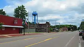 Looking west along the curve on M-37