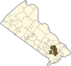 Location of Middletown Township in Bucks County, Pennsylvania