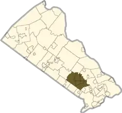 Location of Northampton Township in Bucks County