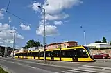 Nine-section low-floor car in Budapest