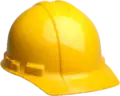 A yellow hardhat, similar to those used by construction workers