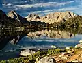 East Vidette, Deerhorn Mountain, West Vidette, from Bullfrog Lake