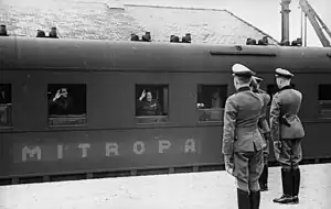 Soldiers and a train in 1943