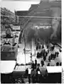 The ruined concourse in 1956, still open to the elements before rebuilding