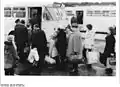 West Berlin passengers board buses to travel in East Germany at the Drewitz checkpoint in March 1972 after the temporary easing of travel restrictions into East Germany.