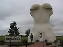 Giant Bunnock (horse's leg bone) in Macklin SK. Summer 2004