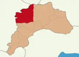 Map showing Yeşilova District in Burdur Province