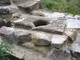 Garderobe shaft on the high medieval enceinte on the eastern side. The shaft opened over the moat in front of the zwinger