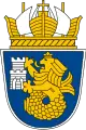 A naval crown in the coat of arms of the city of Burgas, Bulgaria