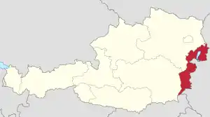 Location of Burgenland