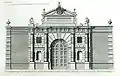 Gate, Burlington House, London, Vitruvius Britannicus vol 2, 1720 (demolished)