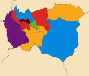 2018  Labour Party (UK): 7   Liberal Democrats (UK): 3   Conservative Party (UK): 2   Burnley and Padiham Independent Party: 1   Green Party of England and Wales: 1   UK Independence Party: 1