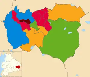 2022  Labour Party (UK): 7   Liberal Democrats (UK): 3   Conservative Party (UK): 2   Green Party of England and Wales: 2   Liberal Democrats (UK): 3   Burnley and Padiham Independent Party: 1