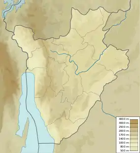 Map showing the location of Bururi Forest Nature Reserve