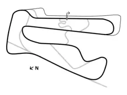 The main track layout of Bushy Park Curcuit, St. Philip, Barbados.