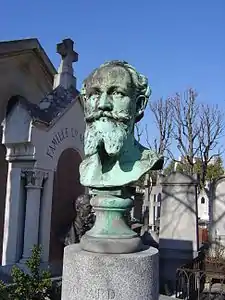 Bust of Édouard Manet, cimetière de Passy, Paris