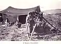 Hula Bedouin making buffalo butter in 1925, using the same methods as described by W.M. Thomson in 1857.