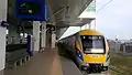 An ETS Ekspres train at Butterworth Station just before departing for KL Sentral at 1738 on 6 August 2015.