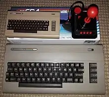 A C64 and a much-smaller THEC64 Mini