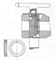 Section through the closure of a double wedge C64