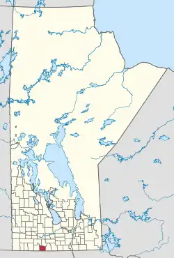 Location of Cartwright–Roblin in Manitoba