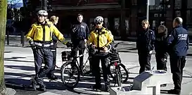 Canadian Border Security Agency officers and police in Vancouver