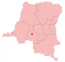 Location of Mweka in the Democratic Republic of the Congo