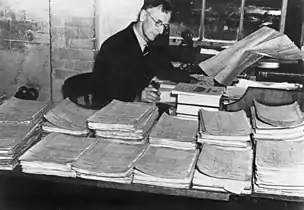 Charles Bean with files