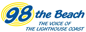 Logo as 98 The Beach "The Voice of The Lighthouse Coast" from 2005-2021