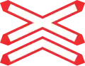 3.23 (deprecated) Multiple track level crossing location (indicating priority of trains!)