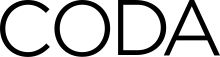 In black text the CODA film logo is shown on a white background.