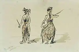 Painting of Javanese dancers