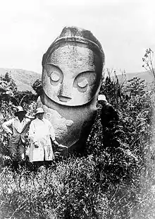 Watu Molindo ("the entertainer stone"), one of the megaliths in Bada Valley, Central Sulawesi, Indonesia, usually found near megalithic stone vats known as kalamba.