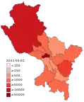 Confirmed cases by province of Cuzco.