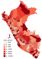 Confirmed cases of COVID-19 in Peru by province.