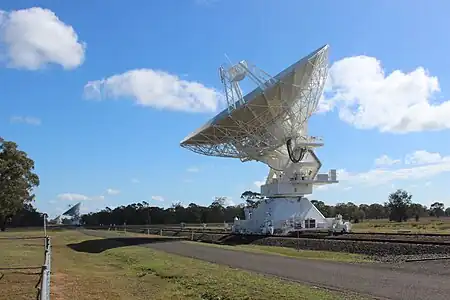 Dishes of the Compact Array, showing track.